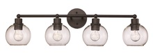  22224 BK - Grand Collection 4-Light Globe Shaded Vanity Wall Light